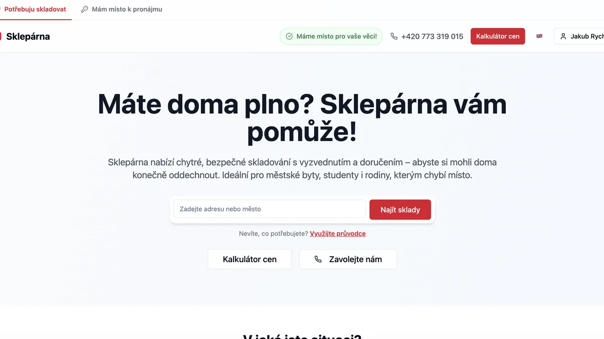 Hotová self-storage platforma Sklepárna na prodej - fotografie 1 z 3