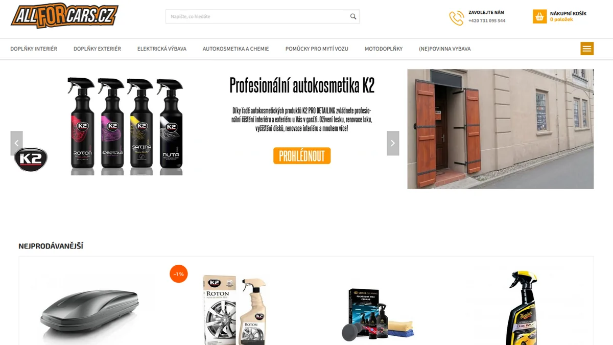 AllforCars.cz - zavedený e-shop s autodoplňky - fotografie 1 z 1
